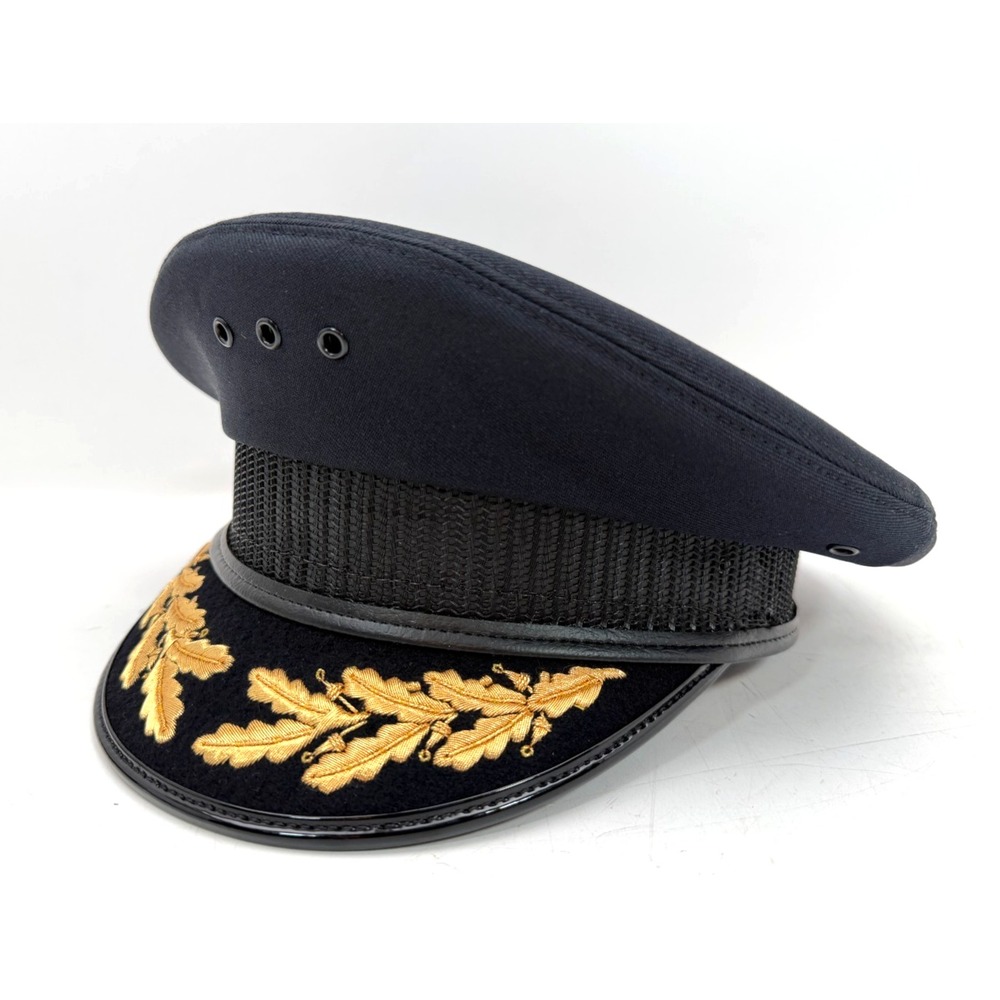 Bayly Police Dress Hat Dark Navy Gold Oak Leaf Visor | Men's Small 6 7/8" - 7"